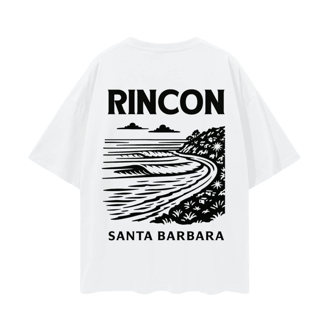 CA Surf Map Destination Tee- Rincon Santa Barbara