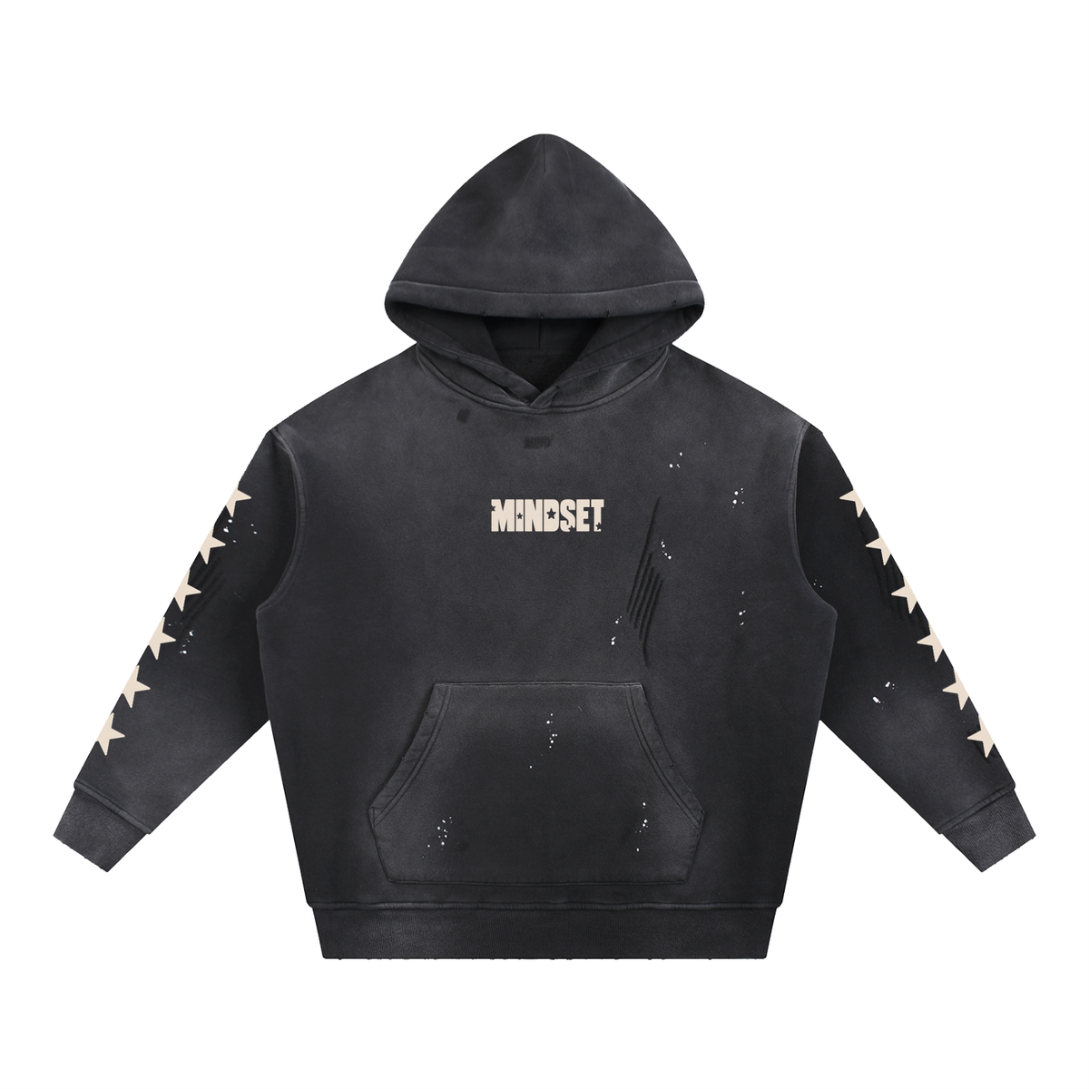 Make Your Own Luck Vintage Washed Frayed Fleece Hoodie