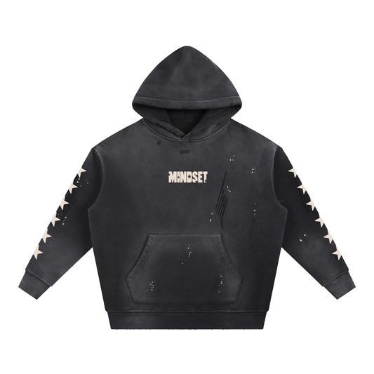 Make Your Own Luck Vintage Washed Frayed Fleece Hoodie